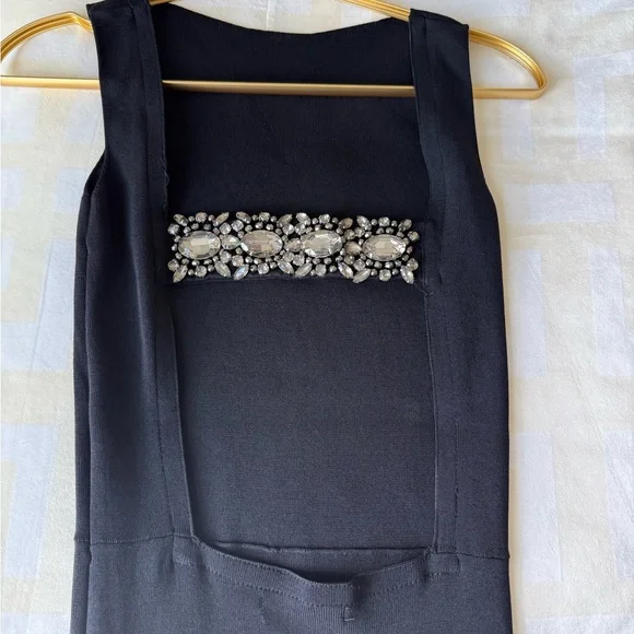 Zara Black Evening  Dress with Embellished Sparkle  Detail in back - Picture 2 of 12
